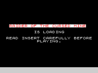 Raider of the Cursed Mine title screen for ZX Spectrum